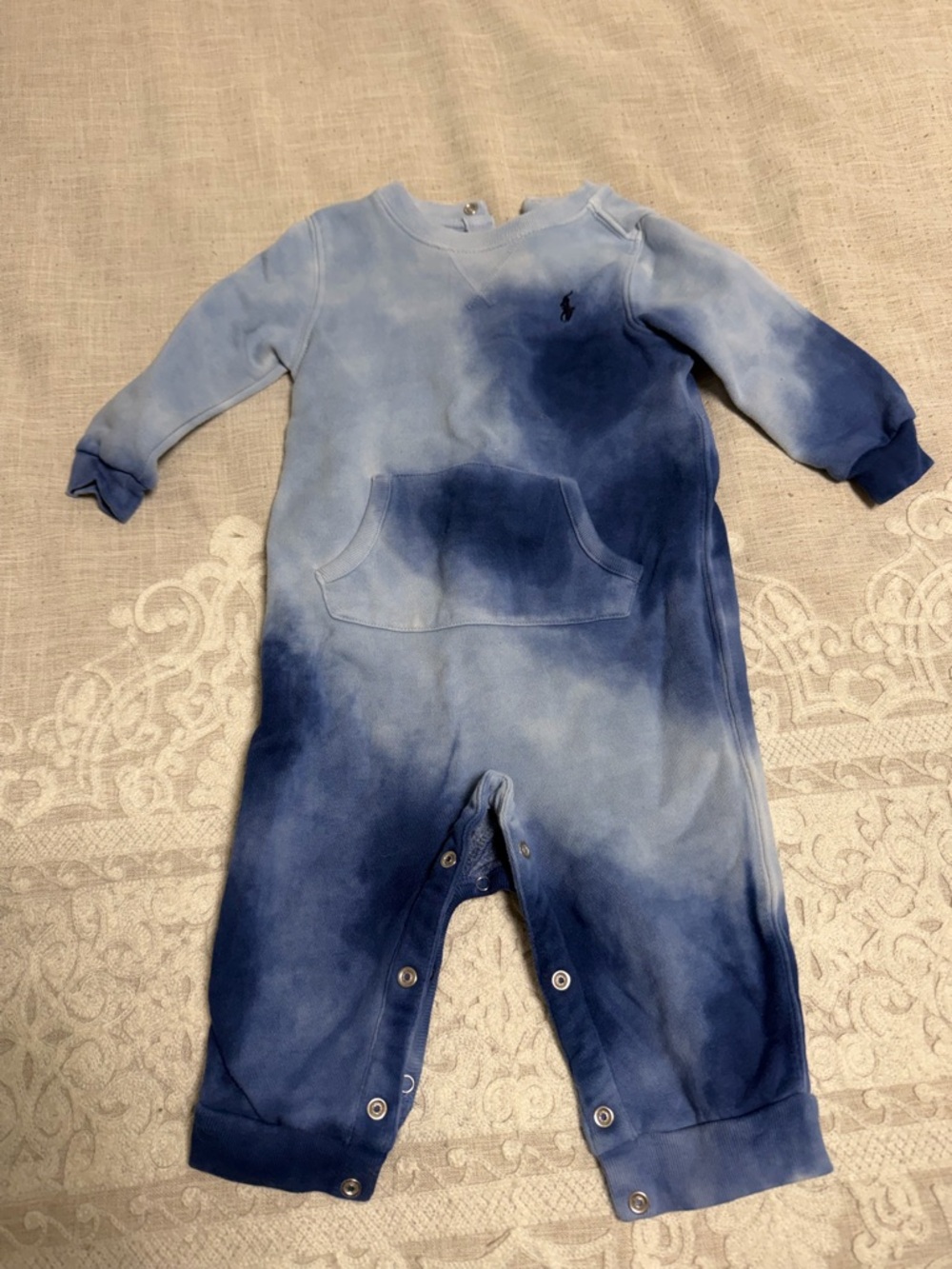 Ralph Lauren Blue Tie-Dye One-Piece for baby boy